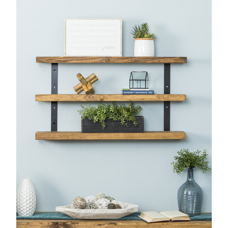 Birch Lane Serene 3 Piece Pine Solid Wood Tiered Shelf & Reviews